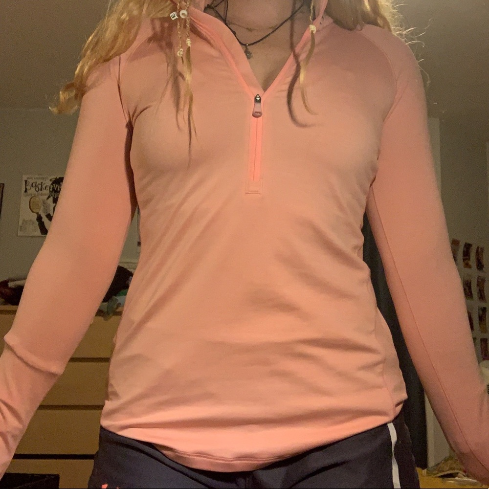 Under Armour pink, long sleeve work out top